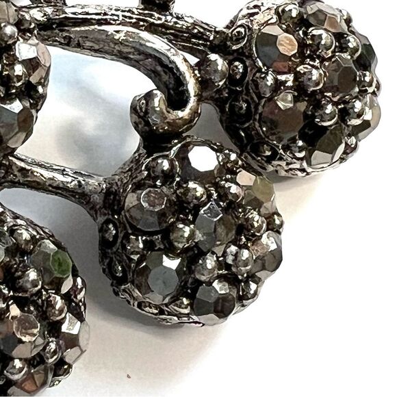 Vintage Tammey Jewels Silver Tone Faux Marcasite Rhinestones Brooch - Picture 12 of 13